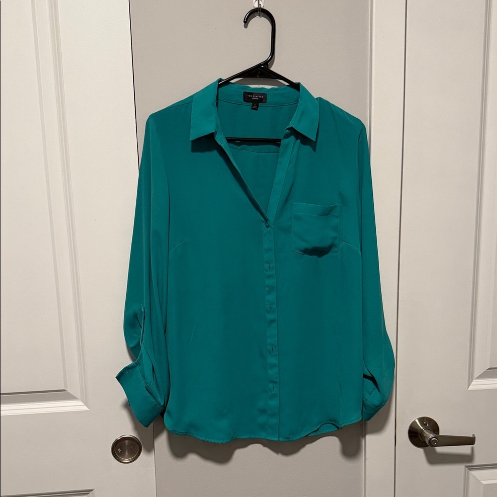 The Limited Women’s Teal Button-Up Blouse